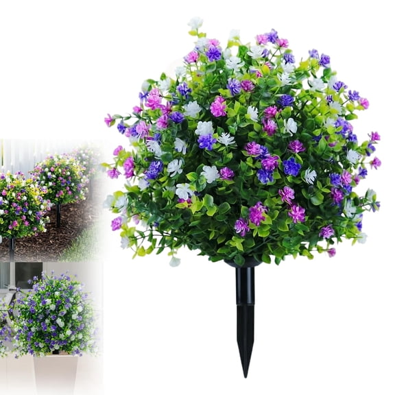 Artificial Potted Trees with Ground Stakes, UV Resistant Camellia Topiary for Front Porch, Patio, Garden, Indoor Home Decor