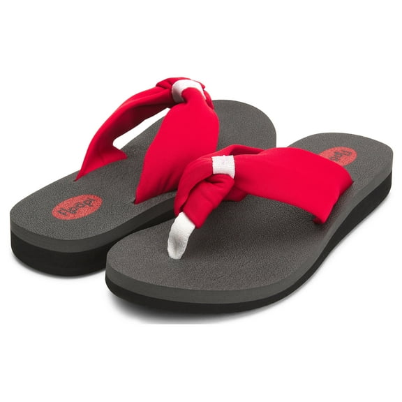 Floopi Women's Summer Thong Slides Knot Detail Yoga Mat Footbed Flip Flops