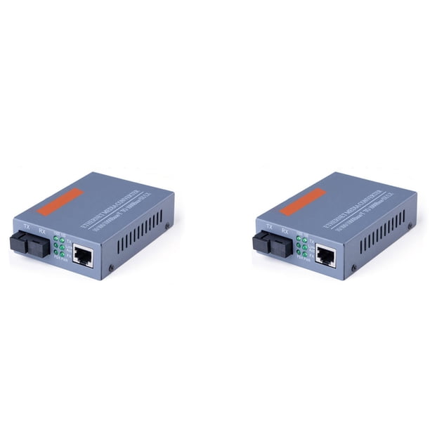 2X Convertidor de Medios de Fibra óptica Gigabit -GS-03 1000Mbps Puerto SC de Fibra única Fuente de Alimentación Externa, Solo Terminal de Puerto B