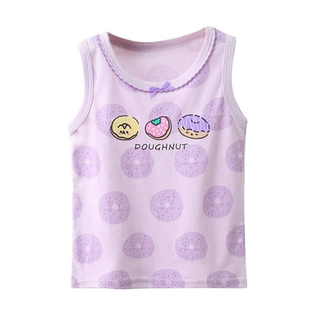 

Dr.Eam Little Boys Bandeau Girls Cotton Halter Small Vest Summer Thin Floral Undershirt In The Little Girl Cute Printing Clothes Fashion Tops Casual Soft Dailywear Purple 3 Y-4 Y
