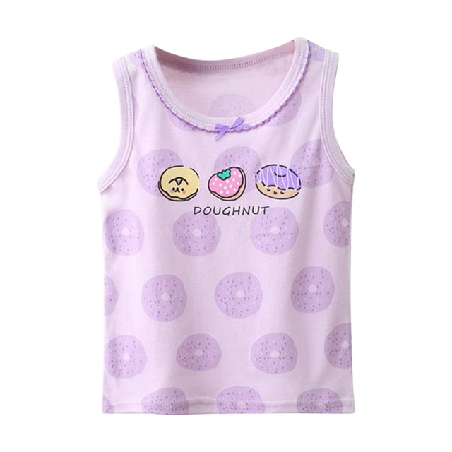 MIASHUI Débardeurs Graphiques Sans Manches pour Filles Tout-Petits, Violet, 10-11 Ans