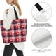 thumbnail image 3 of Disketp Heart Plaid Bolsa Tote Estampada para Mujer, Bolso de Hombro y de Mano para Compras y Viajes, 3 of 8