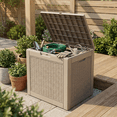 thumbnail image 5 of Decksplore 30 Gallon Deck Box Lockable Resin Outdoor Storage Box, Waterproof Outdoor Container, for Storing Furniture Cushions, Pillow, Tools Brown, 5 of 6