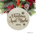 thumbnail image 2 of Laser Engraved Wood Christmas Ornament with Gift Bag, First Christmas as Aunt & Uncle 2017, 2 of 2