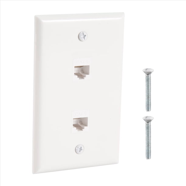 1 Paquete de Placa Pared Ethernet 2 Puertos, Cat6 Hembra a Conector RJ45 Acoplador en LíNea Salida Pared,