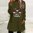 thumbnail image 2 of Jsaierl Women's Christmas Fleece Shirts Plus Size Christmas Graphic Tees Classic Crewneck T-shirt Short Sleeve Tunic Blouse Tops Christmas Gifts, 2 of 5