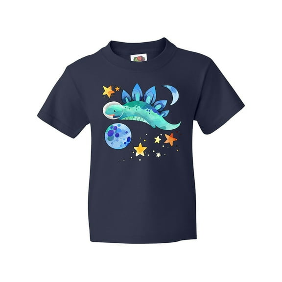 Inktastic Stegosaurus Space Dinosaur with Stars and Planet Youth T-Shirt