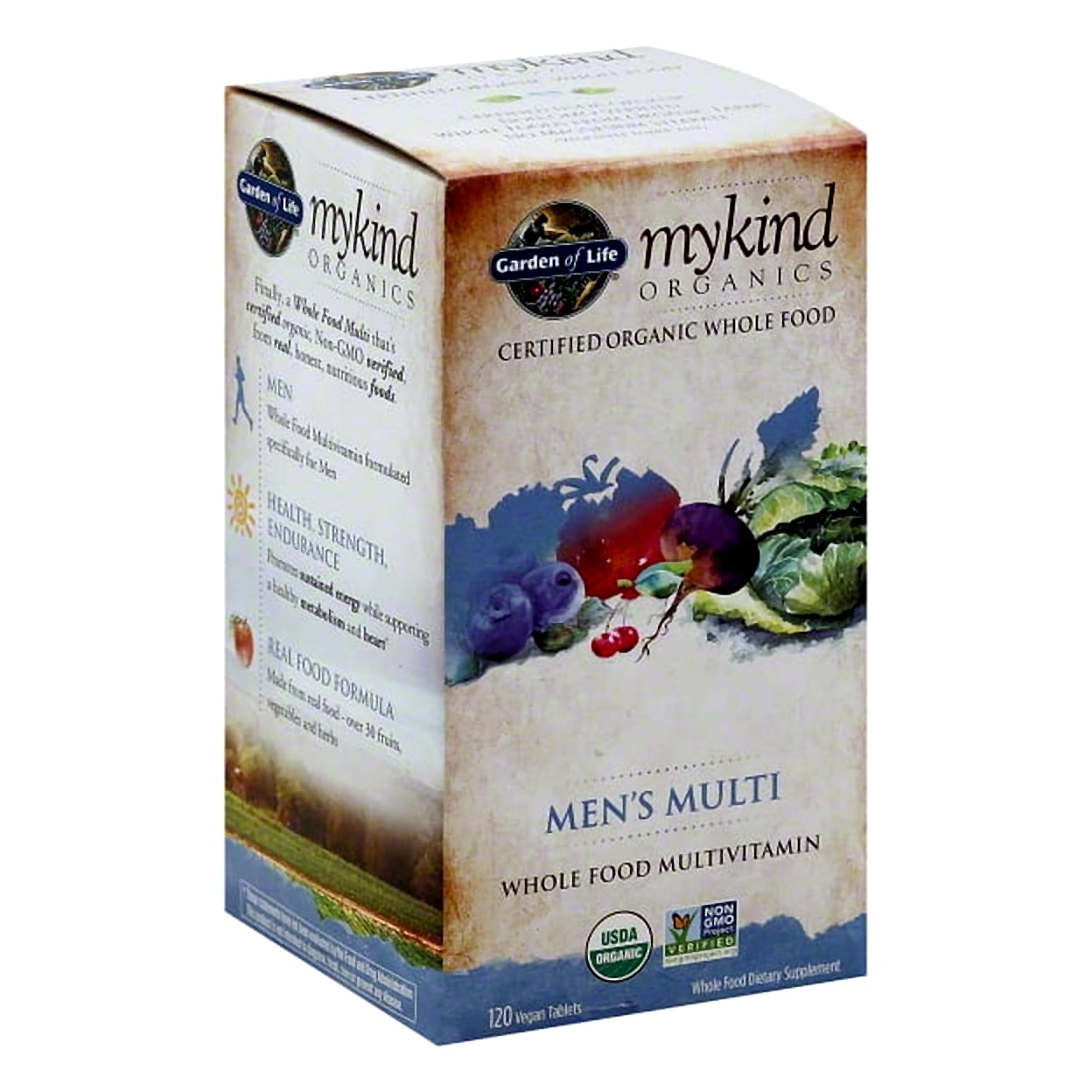 Garden of Life Organics Men's Multi, Whole Food Multivitamin, 120 Tablets