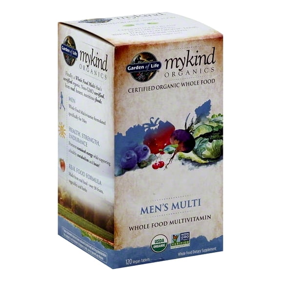 Garden of Life Organics Men's Multi, Whole Food Multivitamin, 120 Tablets