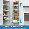 thumbnail image 3 of Adjustable 6-Tier Over the Door Pantry Organizer, Spice Rack, Narrow Hanging Shelf for Kitchen Storage and Organization, 3 of 12
