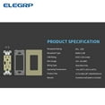 thumbnail image 5 of ELEGRP USB Outlets Receptacles, USB C Wall Outlet, 25W 5.0 Amp High Speed Charging USB Electrical Outlet, 15 Amp Tamper-Resistant Outlet with USB C Ports, UL Listed, Wall Plate Included, 5 of 9