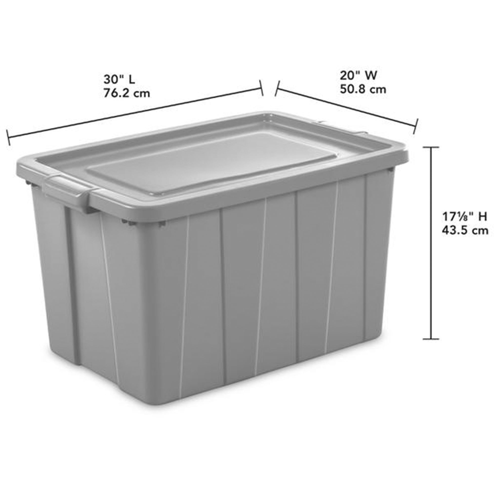 Sterilite Tuff1 30 Gal Plastic Storage Tote Container Bin w/ Lid (8 Pack) - 1