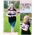 thumbnail image 3 of TIYOMI Plus Size Tops For Women Floral T-Shirts Gaphic Short Sleeve Tees Round Neck Color Block Pullover Tunics Black Casual Loose Fit Blouses 5XL 26W 28W, 3 of 5