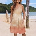 thumbnail image 2 of Vestido de Verano para las Mujeres de Moda Impresión de Bolsillo sin Mangas Cuello en V, Vestido Casual para la Playa Y el Uso Diario, 2 of 9