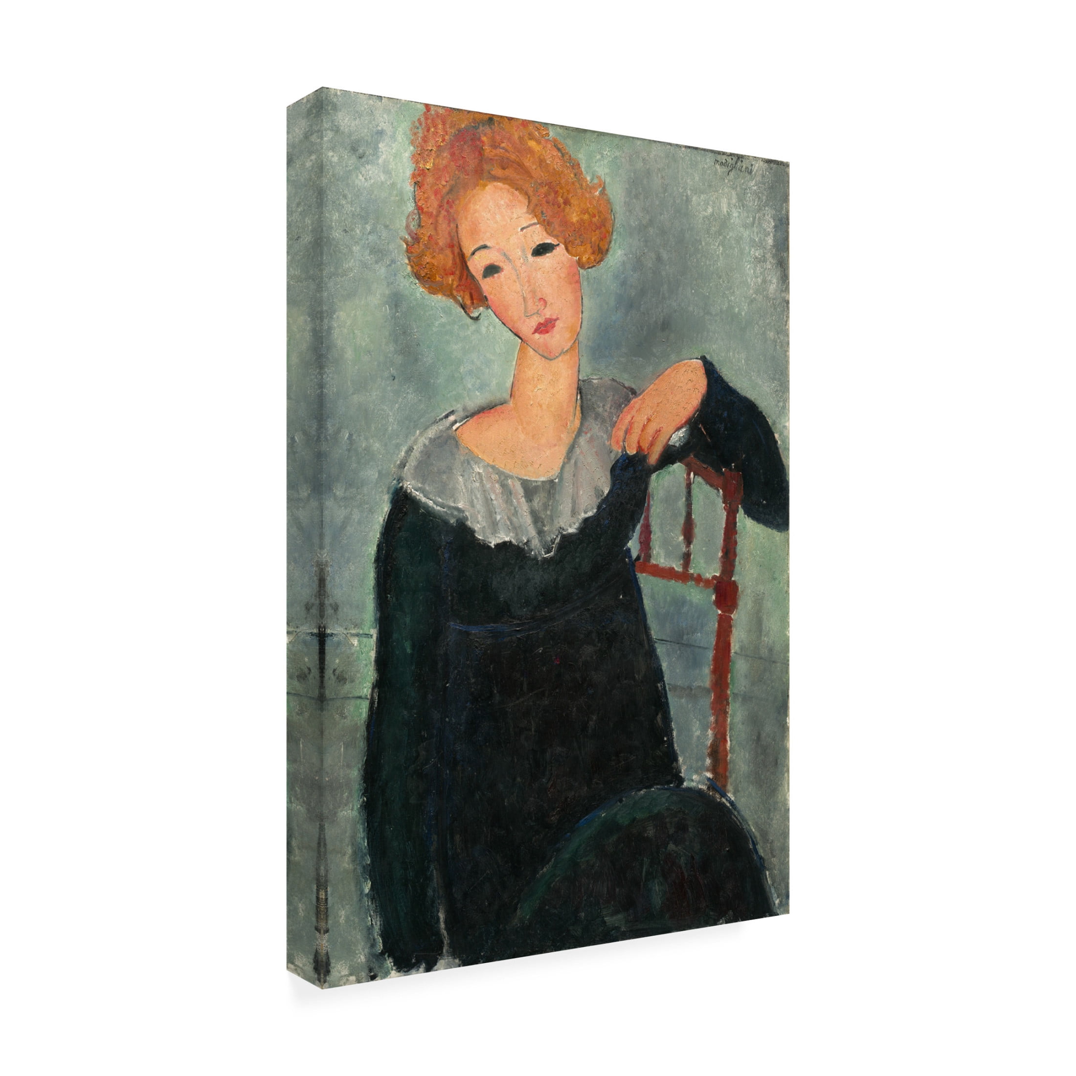Amedeo Modigliani 'Woman with Red Hair, 1917' Canvas Art - 12 x 19 Inches