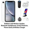 thumbnail image 1 of Restored Apple iPhone XR 64GB White Fully Unlocked Bundle: LED Wireless Speaker, Bluetooth Headphones, Screen Protector, Wireless Charger, & Phone Stand (Refurbished), 1 of 7