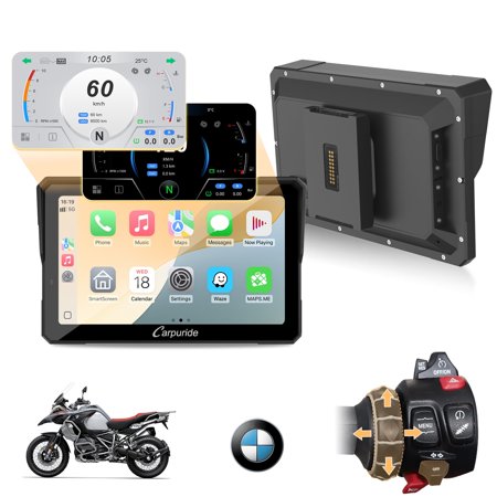 Carpuride W702PROBS BMW Motorcycle Stereo With Wonder Wheel Controller Carplay /A-Auto Support Dual Bluetooth