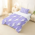 thumbnail image 2 of Erosebridal Abstract Lightning Pattern Twin Comforter Sets,Purple And White Bedding Set For Girls Boys, Reversible 2-Piece, 2 of 7