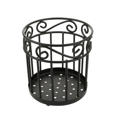 Chef Utensil Holder - Spectrum Diversified Scroll Grande Utensil Holder, Black, 55810