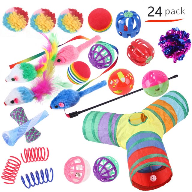 Summary Pet Cat Toy Set 21 Pcts Cat Channel Funnies Stick Plush Mouse Amazon Combination Toy