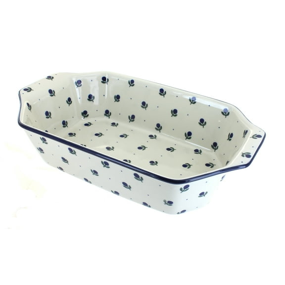 Blue Rose Pottery 14.25 × 9 in Blueberry Baking Dish