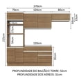 thumbnail image 3 of Cocina Integral 270cm Marrón Glamy Madesa 15, 3 of 10