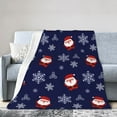 thumbnail image 1 of DouZhe Ultra-Soft Micro Fleece Lightweight Flannel Bed Blanket, Santa Claus Snowflake Print Cozy Warm Throw Blankets, 60"x50", 1 of 7