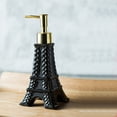 thumbnail image 1 of Dispensador de loción de manos de cerámica con decoración de la Torre Eiffel de París europea, bomba de jabón, botella de baño con perfume en relieve enrejado para fregadero de cocina, 1 of 5