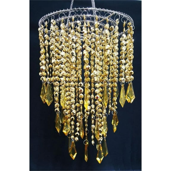 JenlyFavors Acrylic Chandelier Centerpiece H 13" X W 9" Gold For Party Decoration