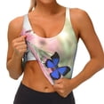thumbnail image 3 of Balery Butterfly And Flowers Sujetadores deportivos con espalda cruzada para mujer, acolchados, sin costuras, de alto impacto, ideales para yoga, gimnasio, entrenamiento y fitness.-, 3 of 8