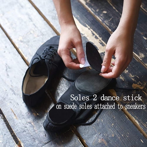 Black YAVOUN Stick on Suede Friction reducing Dance Soles for Easy pivoting and Sliding on Sticky Indoor Dance Floors Self Adhesive Non Slip