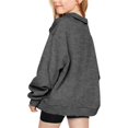thumbnail image 3 of Bnwani Girls Sweatshirt Crew Neck Long Sleeve Half Zip Fleece Sweatshirt Plain Pullover, 3 of 3
