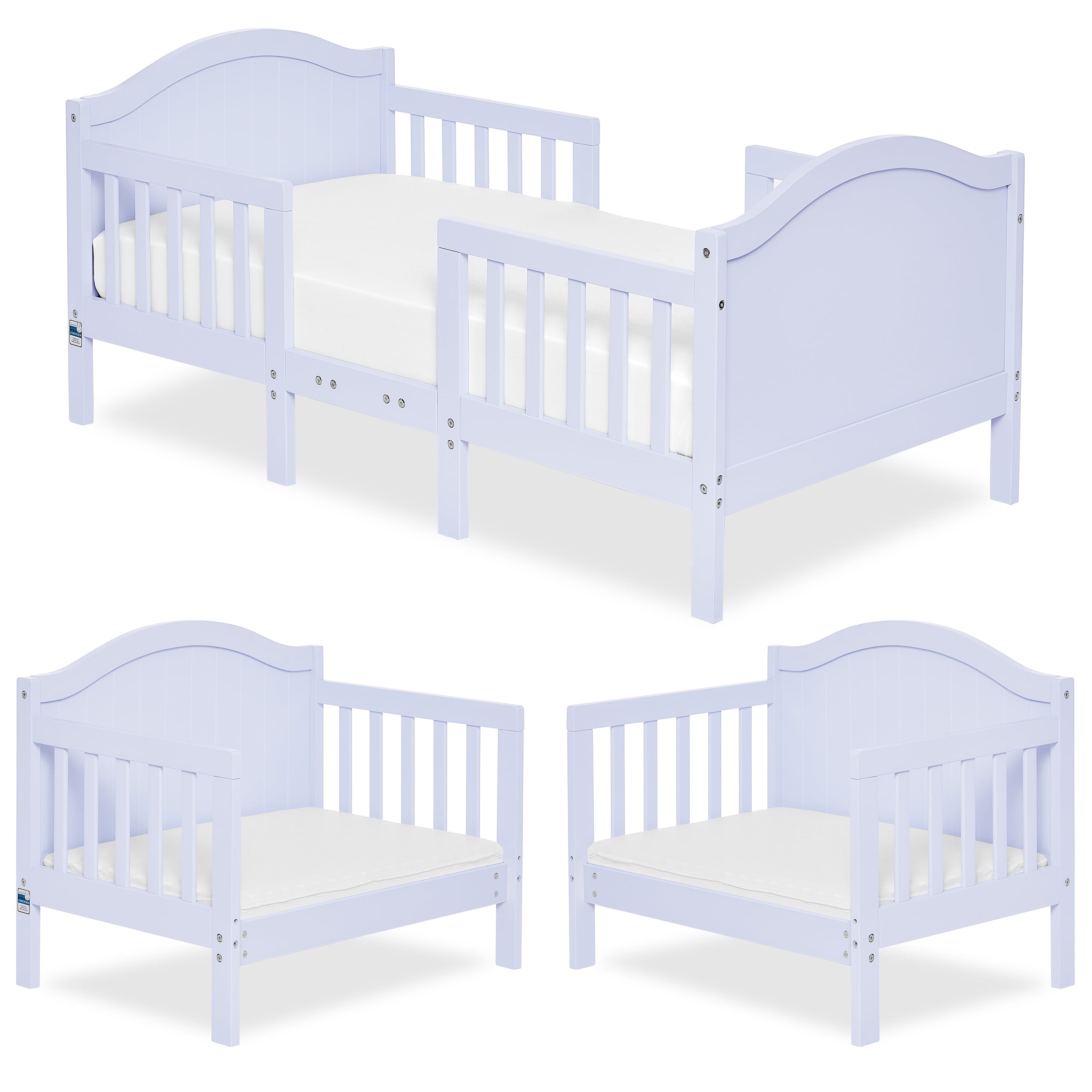 Dream On Me Portland 3 in 1 convertible Toddler Bed, Lavender Ice