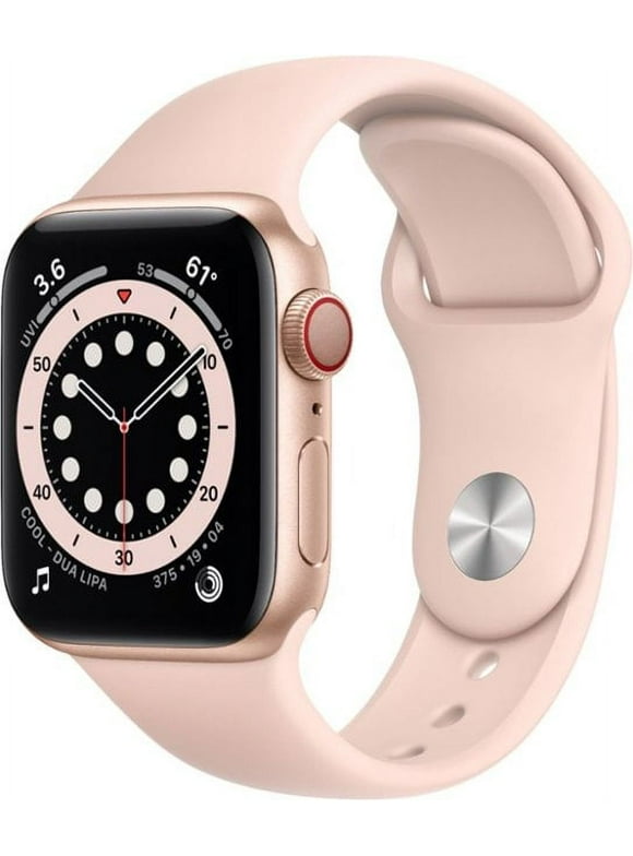 Used Apple Watch Series 6 (GPS + Cellular) 40mm Gold Aluminum Case with Pink Sand Sport Band - M02P3LL/A - Grade B