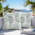 thumbnail image 3 of Throw Pillow Covers 16x16 Inch Set of 2, Sage Green Gray Coral Coastal Waterproof Outdoor Pillow Covers, Summer Beach Seaside Nautical Decorative Cushion Pillowcases for Couch, Sofa, Bed, Patio, 3 of 9