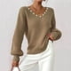 thumbnail image 1 of Suéter de cuello en V para mujer, suéter informal, suéter, tops, cuello en V, manga larga, blusa de punto, tops acrílicos para mujer, 1 of 7