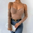thumbnail image 2 of Mrat Ribbed Tank Tops Fashion Women's Casual Comfortable Solid V-Neck Tops Blouse T-Shirt Sporty Workout Tank Tops S-501 Brown S, 2 of 7