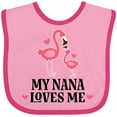 thumbnail image 3 of Inktastic Nana Loves Me Girl Flamingo Girls Baby Bib, 3 of 4