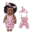 thumbnail image 4 of Xqxayjr under $5 BlackBabyDoll, BlackBabyDoll with Lace Skirt, 12 Inch Vinyl RebornBabyToy, African American Curly Hair Doll forGirls, BeautifulBabyDoll, 4 of 6