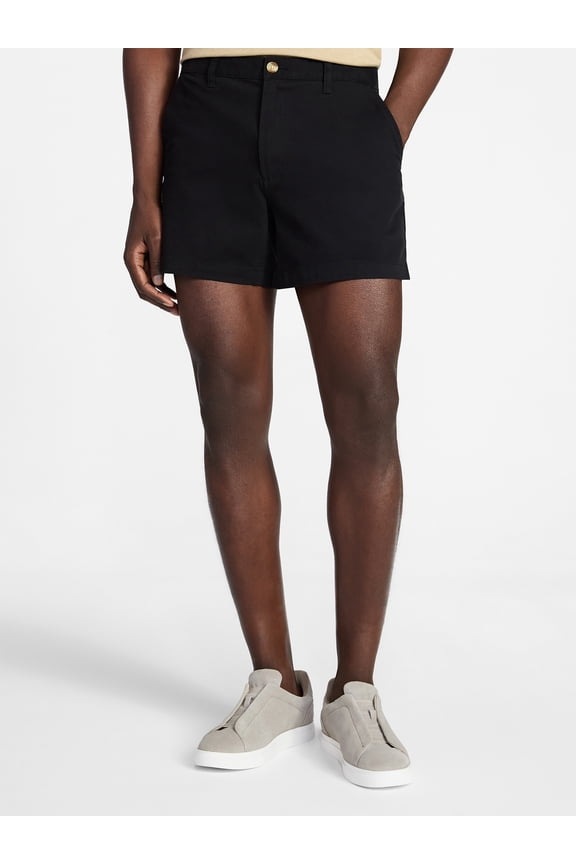 Men's and Big Men's Stretch Twill Flat Front Shorts, 5" Inseam, Sizes 28-54