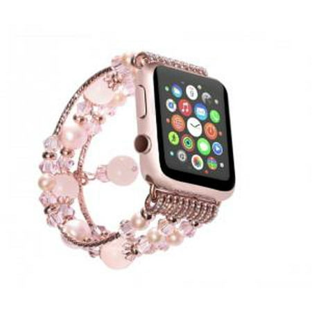 Stretch Replacement - Agate Watch Band Compatible for Apple Watch 42mm, Agate Stretch Watch Strap Replacement Bands Compatible for iWatch Apple Watch Series 3, Series 2, Series 1