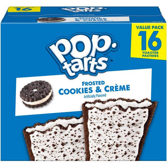 Pop-Tarts Frosted Cookies and Creme Toaster Pastries, Breakfast Foods, Shelf-Stable, 27 oz (16 Count)