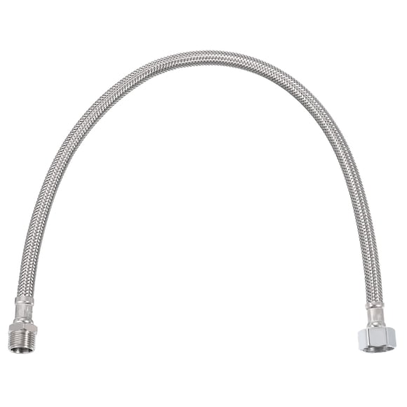 Unique Bargains 20' Faucet Supply Line Connectors, G1/2 Female x G3/8 Male 304 Stainless Steel Water Supply Hose