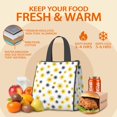 thumbnail image 5 of Daisy Pioneer Flower and Sunflowers Insulated Lunch Bag for Women Men, Large Portable Soft Cooler Tote, Thermal Food Storage Bag with Pearl Cotton, 8.66L, 8.75"x5.75"x9.5", 5 of 6