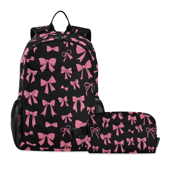 ALAZA Various Bow School Backpack Lunch Box Set Student Bookbag