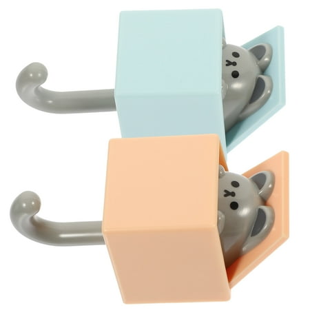 

Fun Probe Hook Wall Hanging Hooks Small Abs Utility Home Decor Punch Free Household 2 Pcs