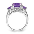 thumbnail image 2 of Sterling Silver Rhodium-plated Checker-Cut Amethyst Ring QR2916AM, 2 of 5