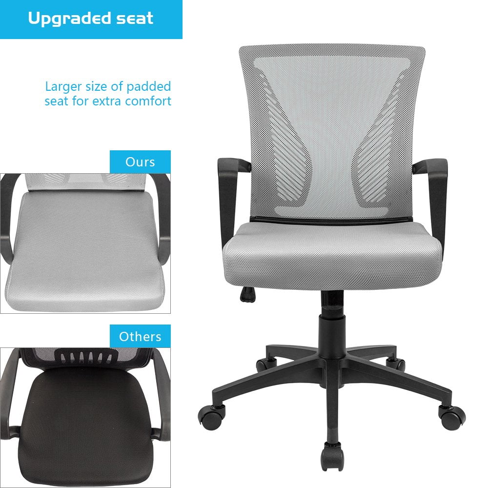 Lacoo Mid-Back Office Desk Chair Ergonomic Mesh Task Chair with 