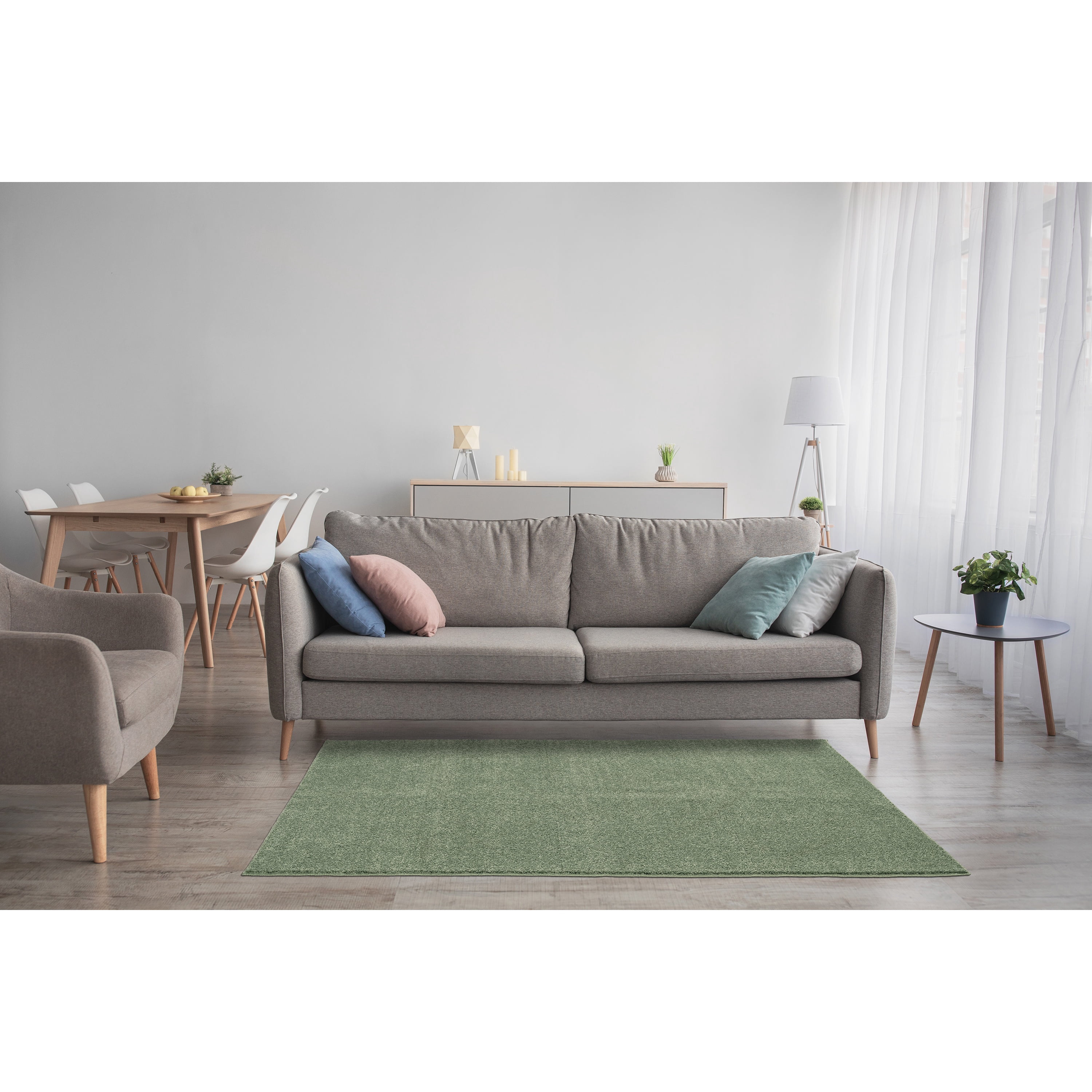 Garland Rug Palmer Plush Washable Deep Fern Indoor Area Rug, 4' x 6'