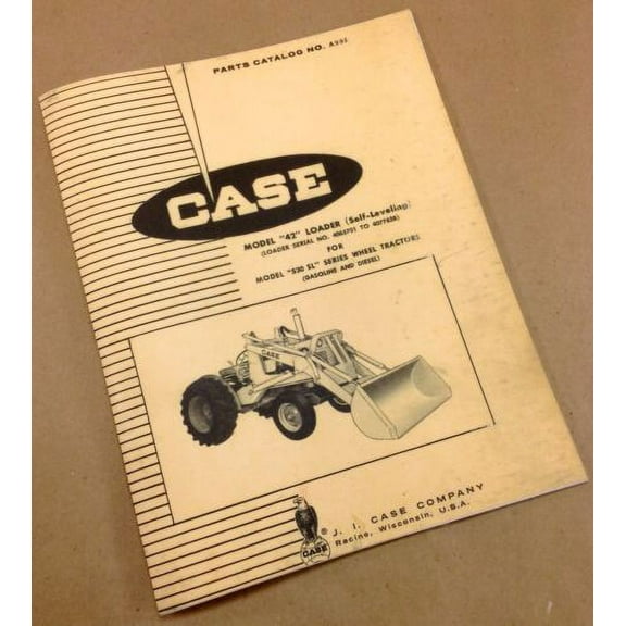 J I Case 42 Loader For Model 530 Sl Tractor Parts Catalog Manual New Print